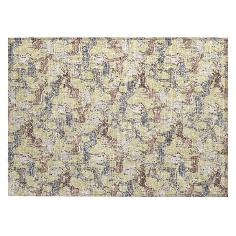 Machine Washable Indoor/ Outdoor Horse Herd Chantille Rug