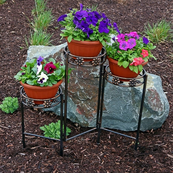 Sunnydaze Tiered Folding Plant Stand - Options Available - Bronze