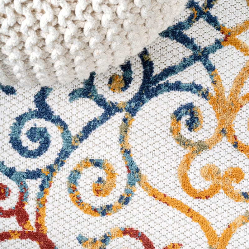 JONATHAN Y Cetara Scroll Trellis Indoor/Outdoor Area Rug