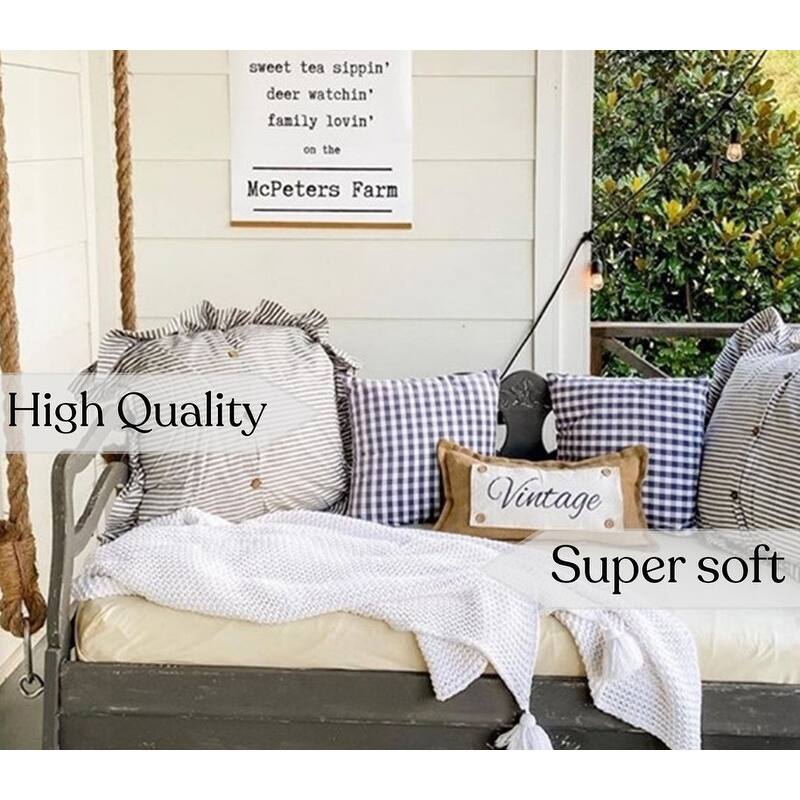 Organic Cotton Chunky Knit Oversized Throw Blankets, 50"X70"