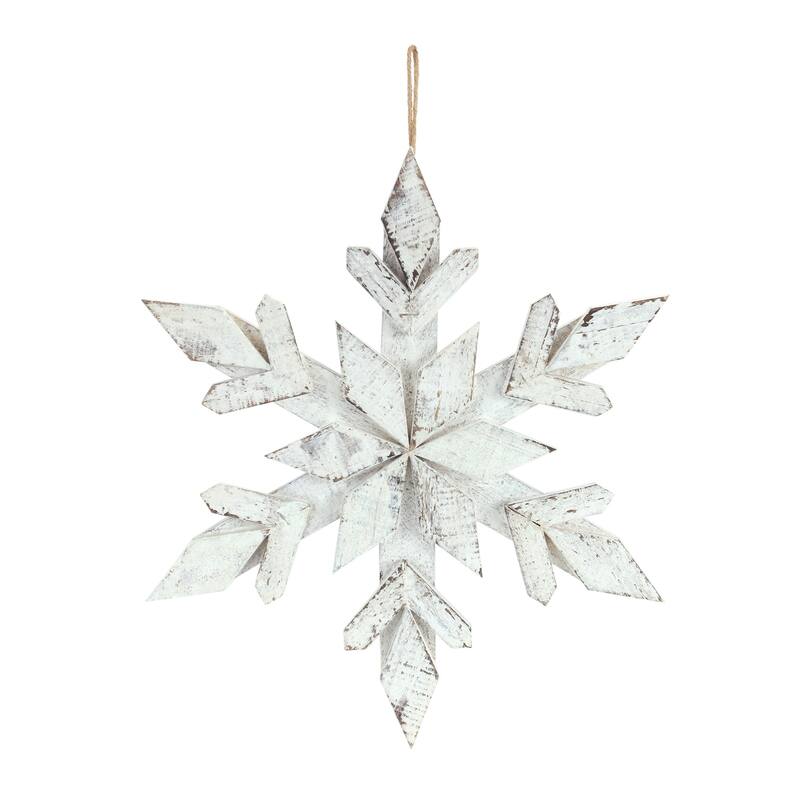 Set of 6 Rustic Snowflake Christmas Ornaments 14"