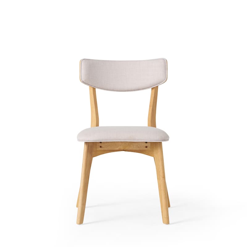 Chazz Mid-Century Modern Upholstered Rubberwood Dining Chairs (Set of 2) by Christopher Knight Home