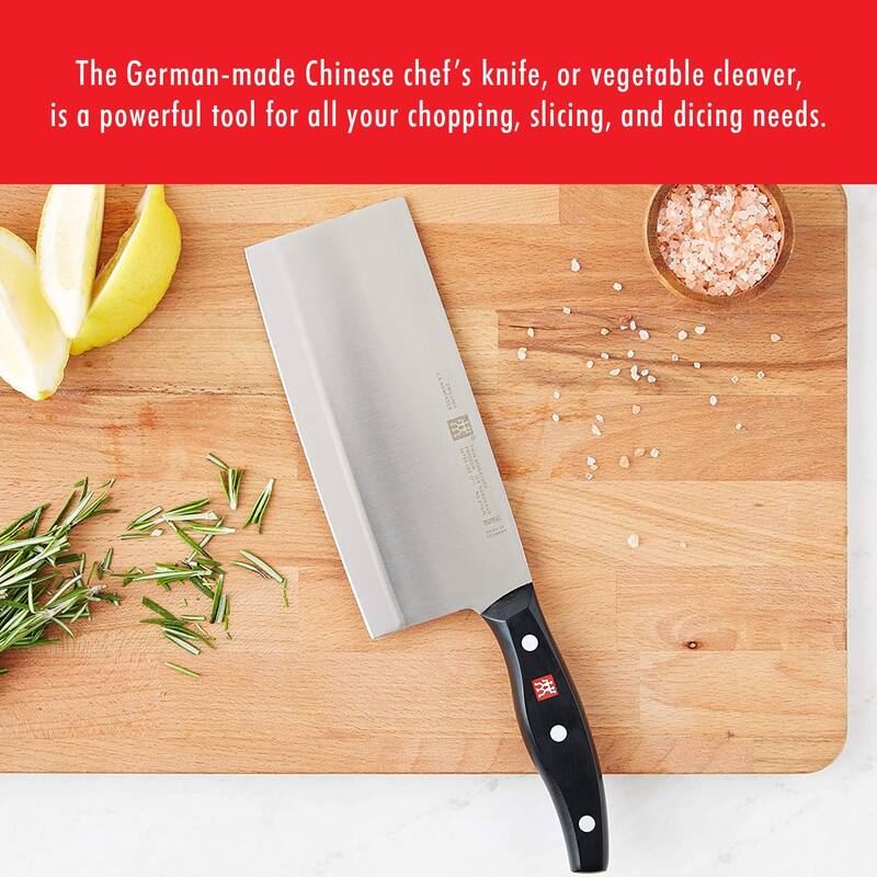 ZWILLING TWIN Signature Chinese Chef Knife, Chinese Cleaver Knife, 7-Inch, Stainless Steel, Black - 7-inch
