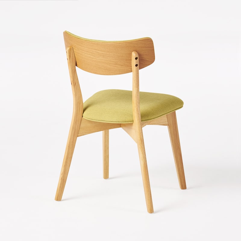 Chazz Mid-Century Modern Upholstered Rubberwood Dining Chairs (Set of 2) by Christopher Knight Home