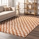 preview thumbnail 2 of 46, Nuloom Dominique Abstract Checkered Fringe Area Rug 10' x 13' - Orange