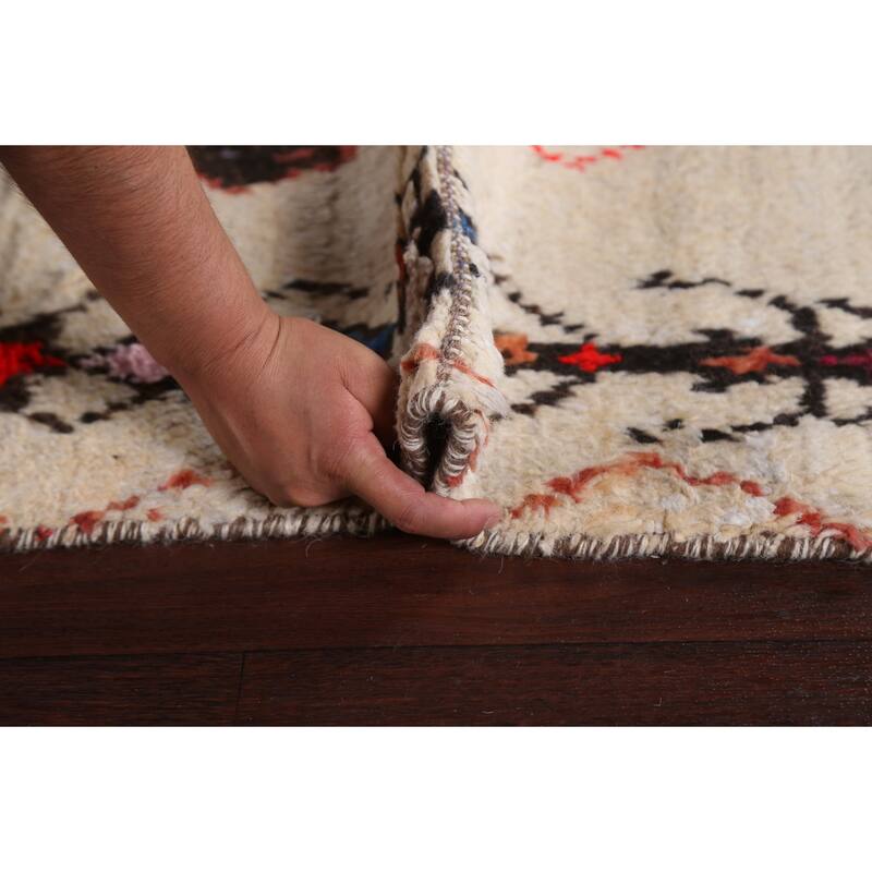 Tribal Oriental Moroccan Geometric Area Rug Hand-knotted Wool Carpet - 6'1" x 9'5"