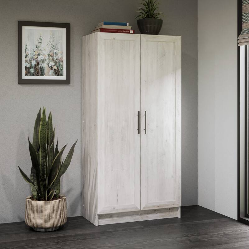 Prepac Elite Accent Cabinet with Panel Doors 16.75" D x 32" W x 65" H - 32 in W x 65 in H x 16.75 in D