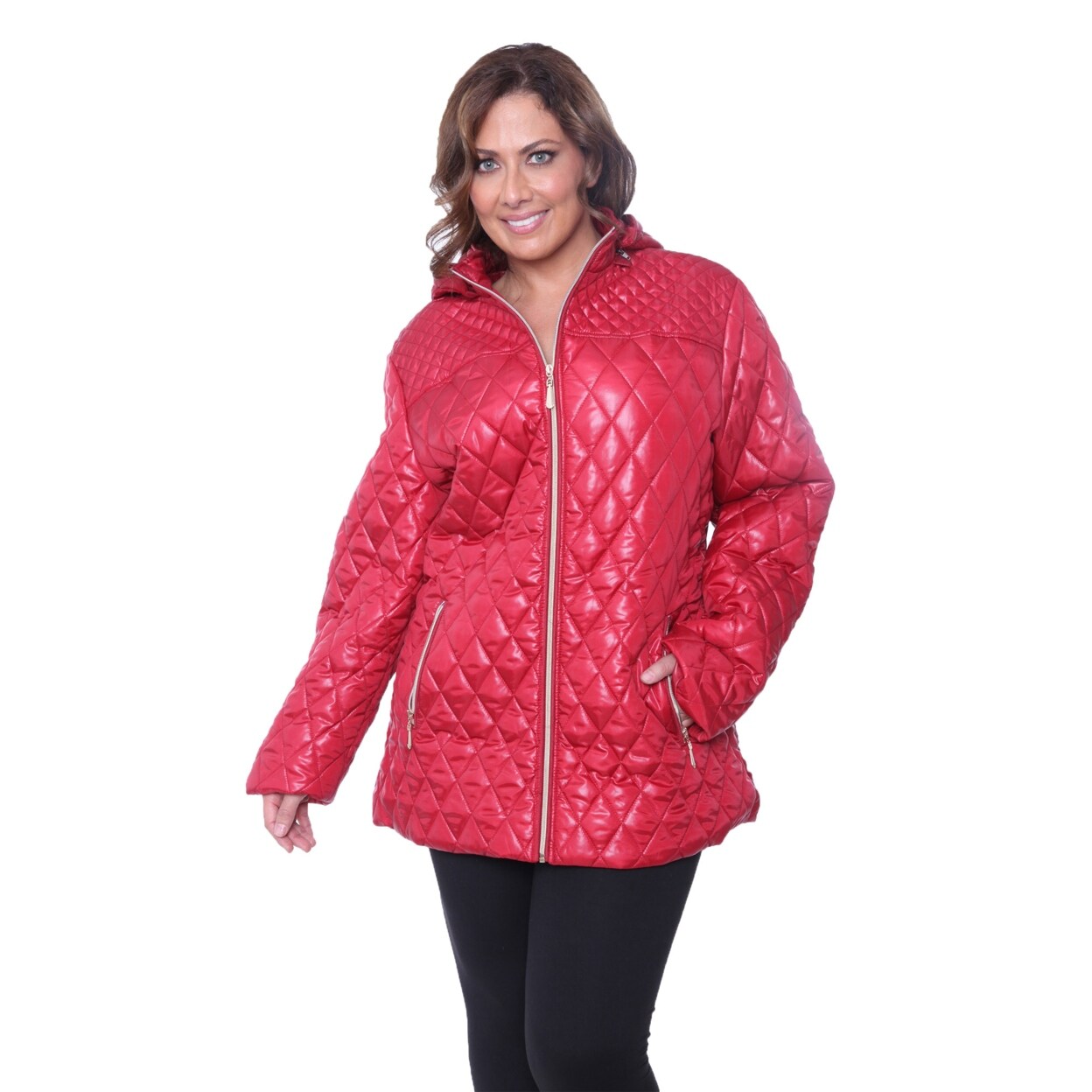 plus size red puffer jacket