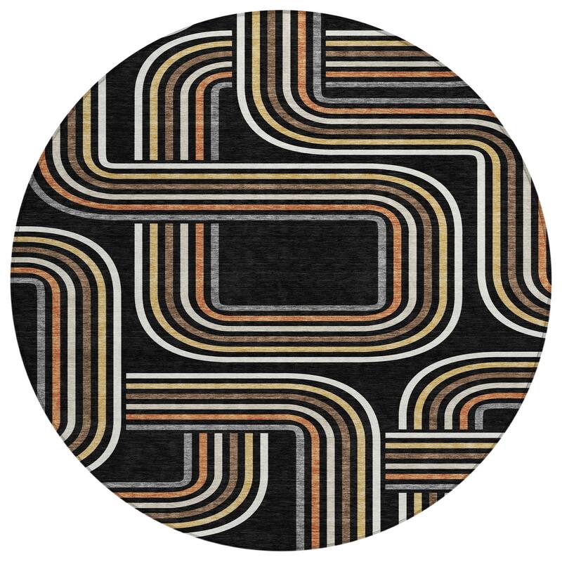 Machine Washable Indoor/ Outdoor Modern Leawood Chantille Rug