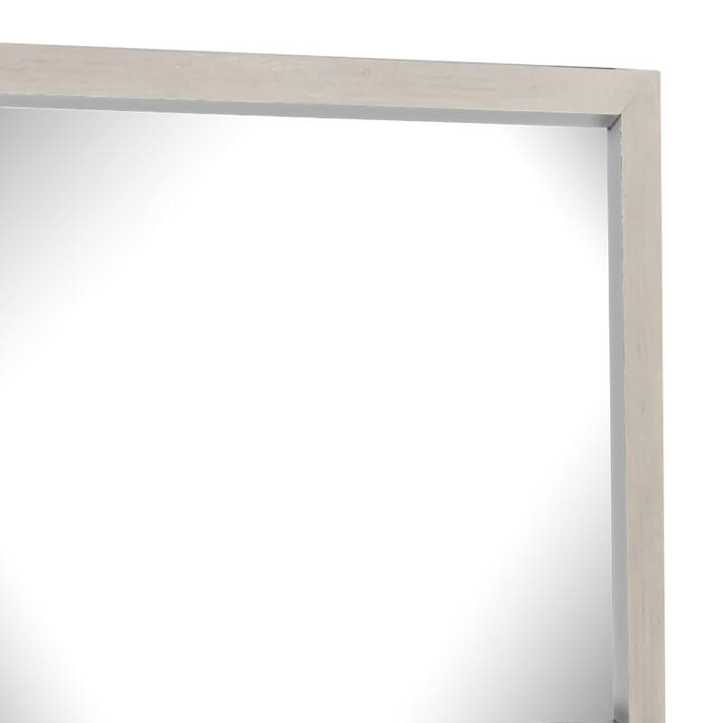 Kexa Dresser Mirror, Bevel Glass, Light Gray Solid Wood Frame, 34x44