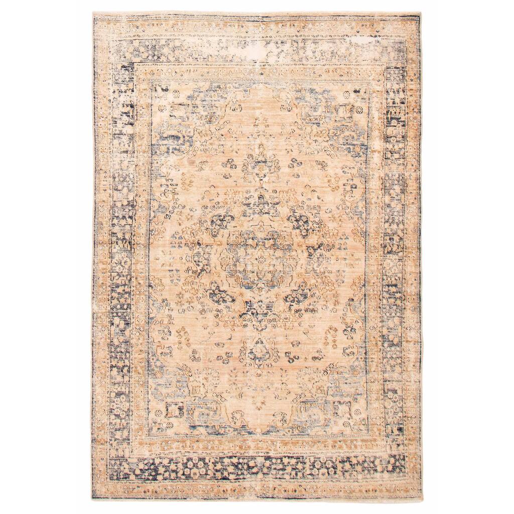 ECARPETGALLERY Hand-knotted Antalya Vintage Tan Wool Rug - 6'4 x 9'4