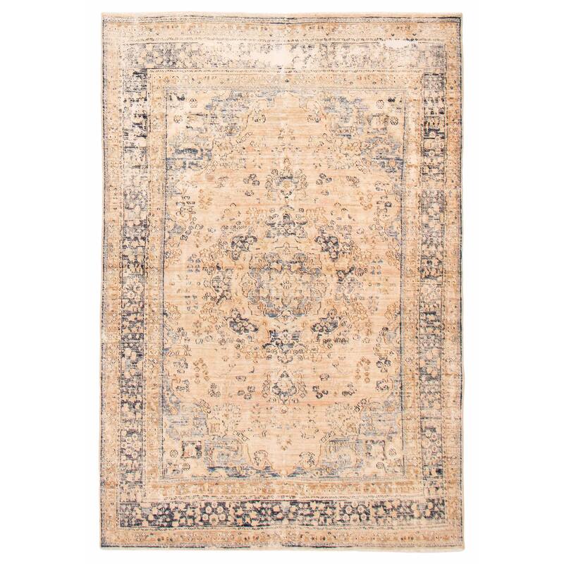 ECARPETGALLERY Hand-knotted Antalya Vintage Tan Wool Rug - 6'4 x 9'4 - Tan - 6'4 x 9'4