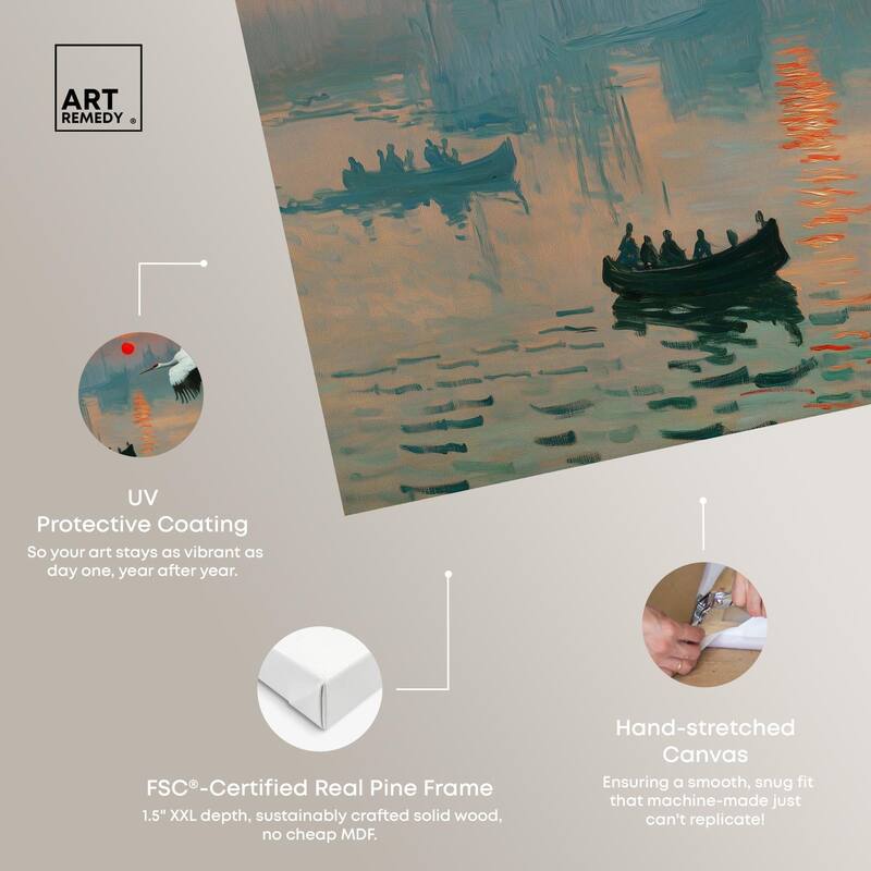 Crane Sunset Canvas by Art Remedy, Gallery Wrapped