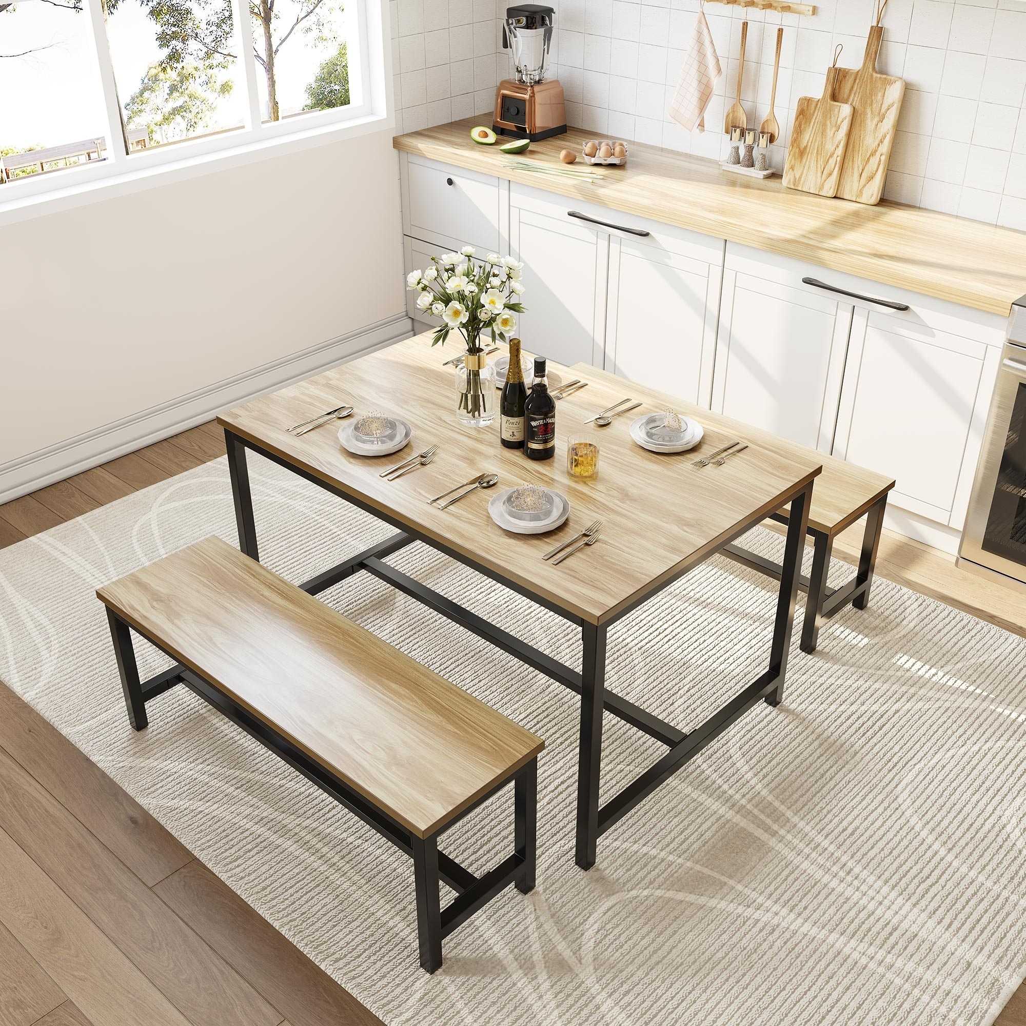 Bop 3 piece breakfast sales nook dining set august grove