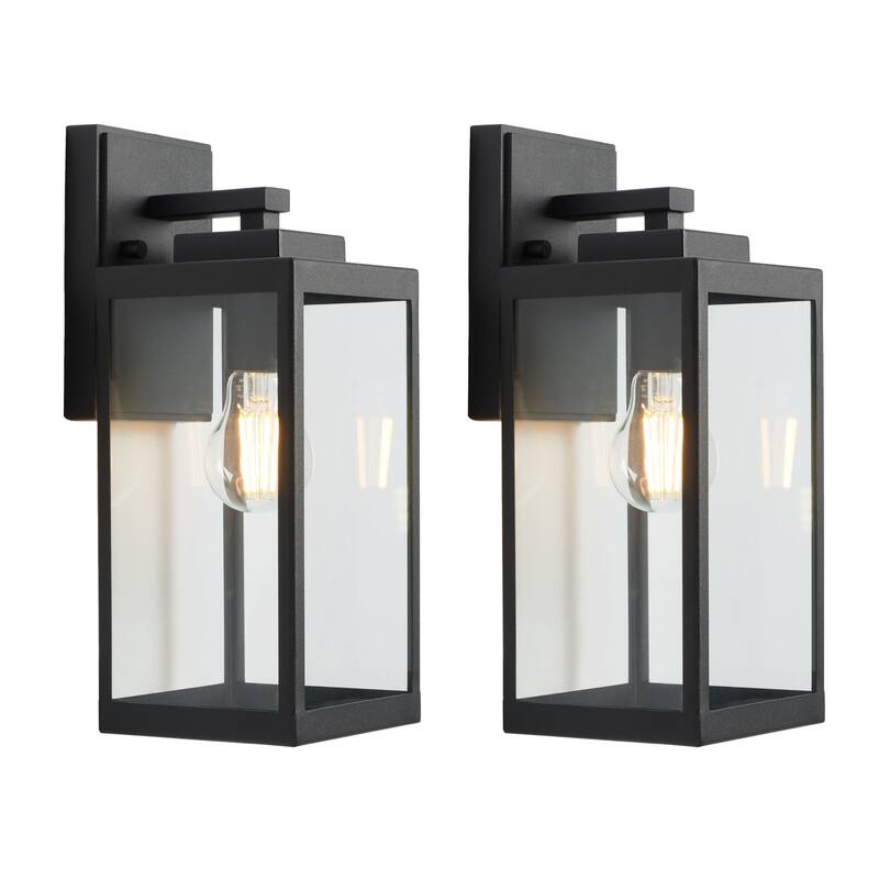 SAFAVIEH Lighting Memnuna 6" Outdoor Sconce (Set of 2) - 6" x 5" x 13" - withD/H - 6Wx5Dx13H