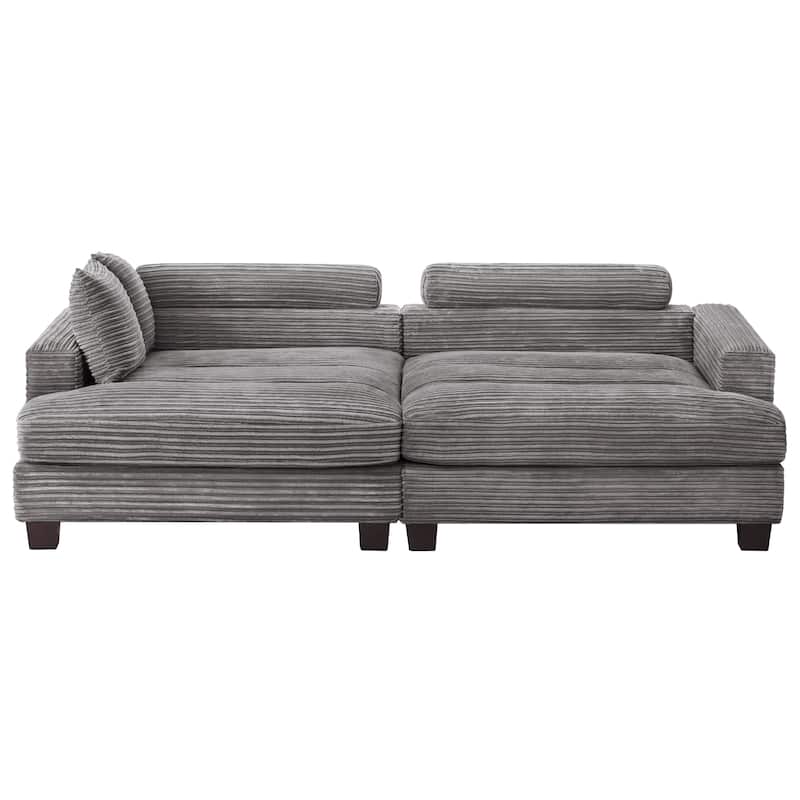 87-in Modern 3-Seater Upholstered Sofa Couch Chenille Design for Living Room