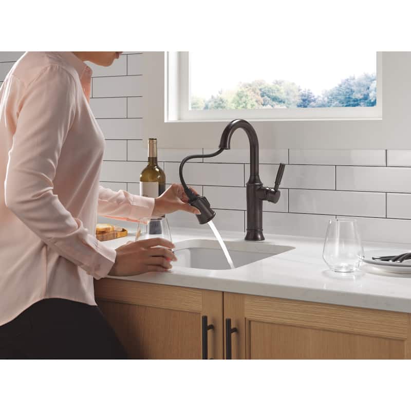 Delta 9984-DST Renaldi 1.8 GPM Single Hole Pull-Down Bar/Prep Faucet