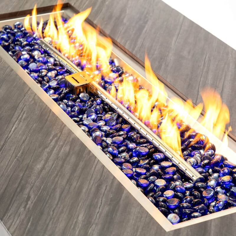 54'' Outdoor 50,000 BTU Iron Propane Fire Pit Table with Burner Lid