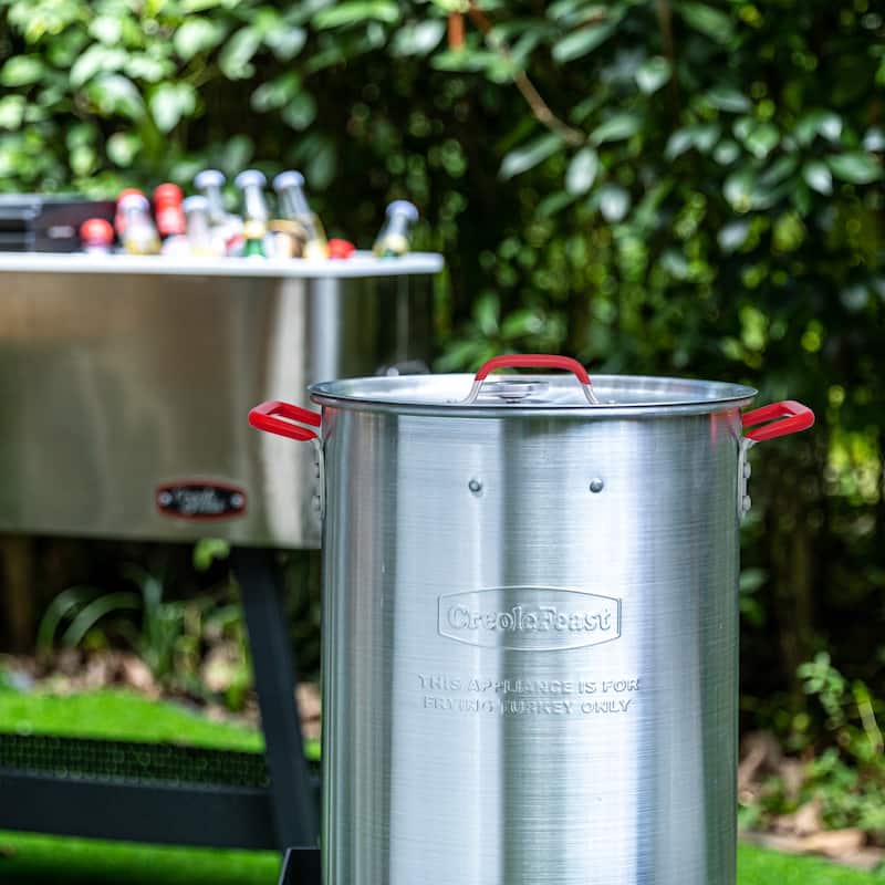 Creole Feast,Silver Aluminum Turkey Fryer Boiler Set