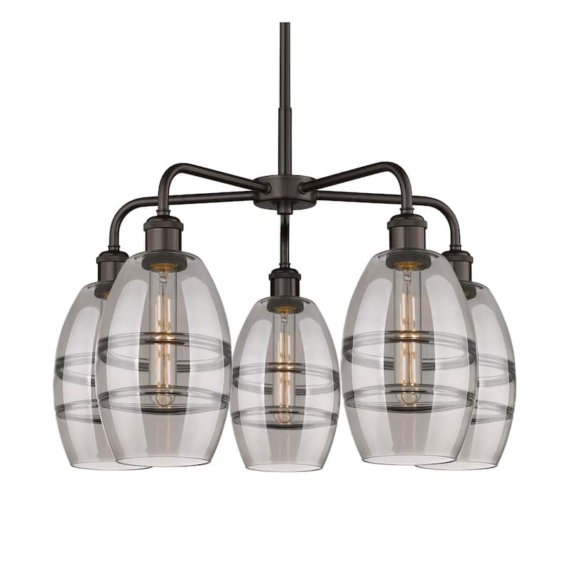 Innovations Lighting 516-5CR-14-24 Vaz Chandelier Vaz 5 Light 24" Wide - Oil Rubbed Bronze / Smoked