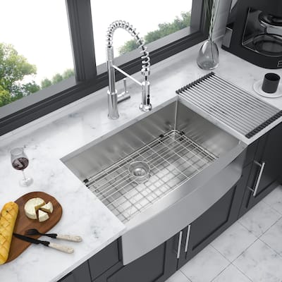 30 Inch Farmhouse Kitchen Sink 10 Inch Deep 16 Gauge Single Bowl Kitchen Sink Basin