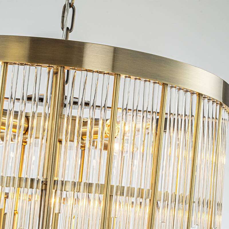 Modern Glam Antique Bronze Waterfall Chandelier Adjustable Ceiling Pendant for Bedroom, Dining Room or Foyer