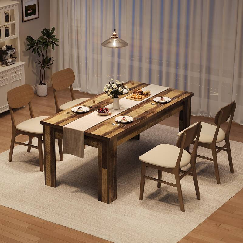 63 Inch Dining Table, Rectangular Dining Table for Kitchen