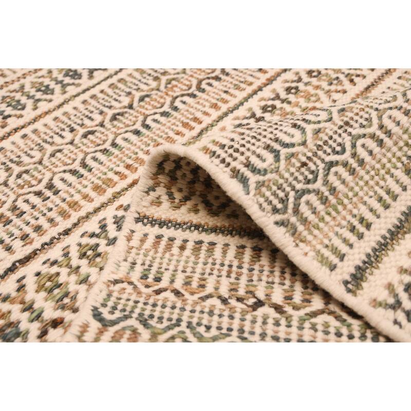 ECARPETGALLERY Flat-Weave Nevada Cream Kilim - 5'3 x 7'3