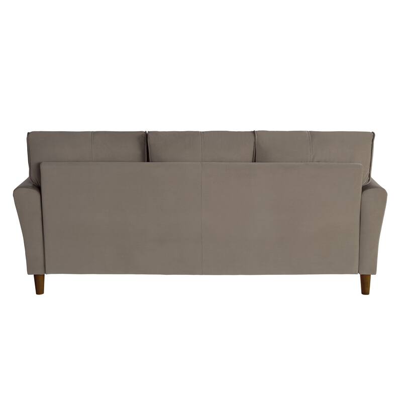 Velvet Upholstery Plush Tufted Sofa with Flared Arms, Solid Wood Frame - 1pc 80" Modern Living Room Couch