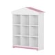 preview thumbnail 8 of 8, House-shaped Storage Rack with 9 Storage Compartments, Three-layer Bookshelf for Kids
