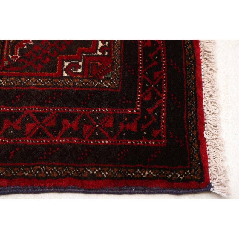 ECARPETGALLERY Hand-knotted Teimani Dark Red Wool Rug - 3'0 x 5'5