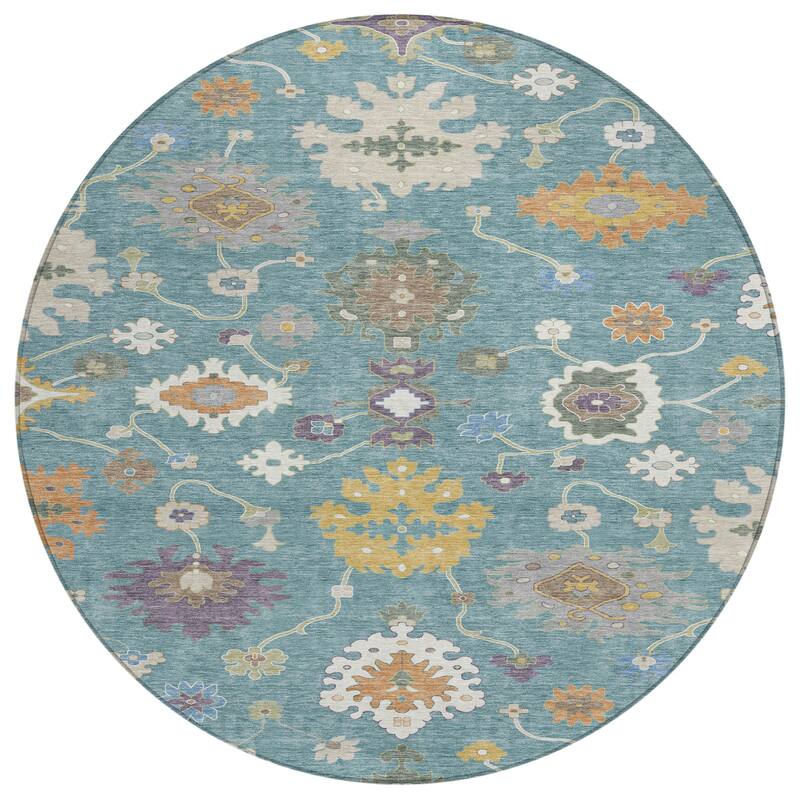 Machine Washable Indoor/ Outdoor Traditonal Delhi Chantille Rug
