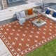 preview thumbnail 37 of 43, Garvee Cross Pattern Waterproof Reversible Outdoor Patio Rug