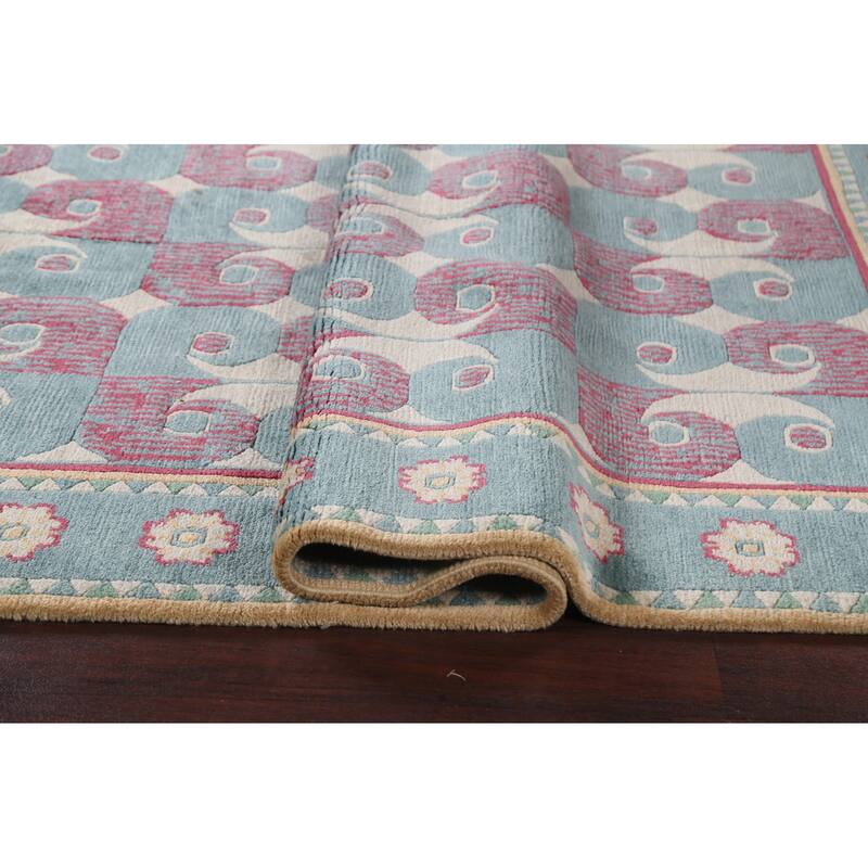 Vegetable Dye Nepalese Area Rug Hand-knotted Oriental Wool Carpet - 5'2" x 8'0"