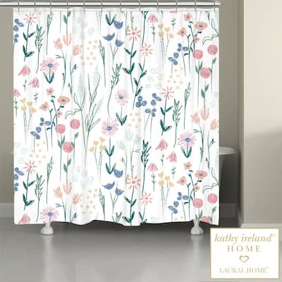 Kathy Ireland Delicate Floral Boho 71" x 72" Shower Curtain