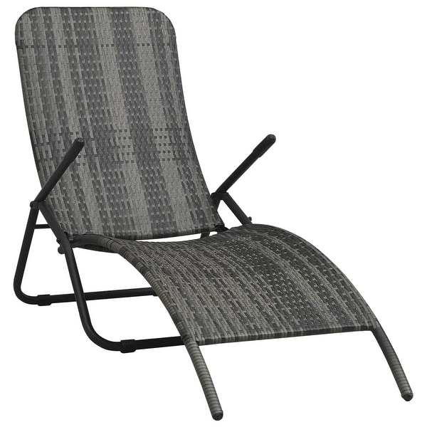 Rattan folding sun hot sale lounger