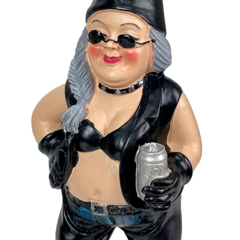 Zeckos Gnoschitt & Gnofun 7.5 Inch Motorcycle Garden Gnome Statues