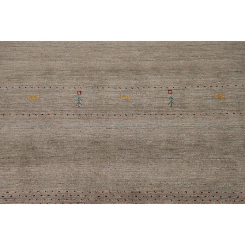 Tribal Gabbeh Indian Area Rug Hand-Knotted Wool Carpet - 7'10"x 9'10"