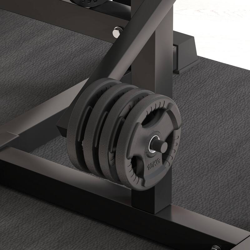 Soozier 2-In-1 Bicep Preacher Curl Bench with Adjustable Seat and Elbow Cushion, Plate Loaded Bicep Curl Machine - Black