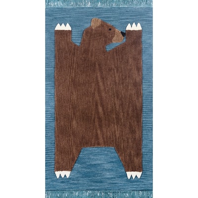 Novogratz by Momeni Atticus Teddy Hand Tufted Animal Print Wool Rug