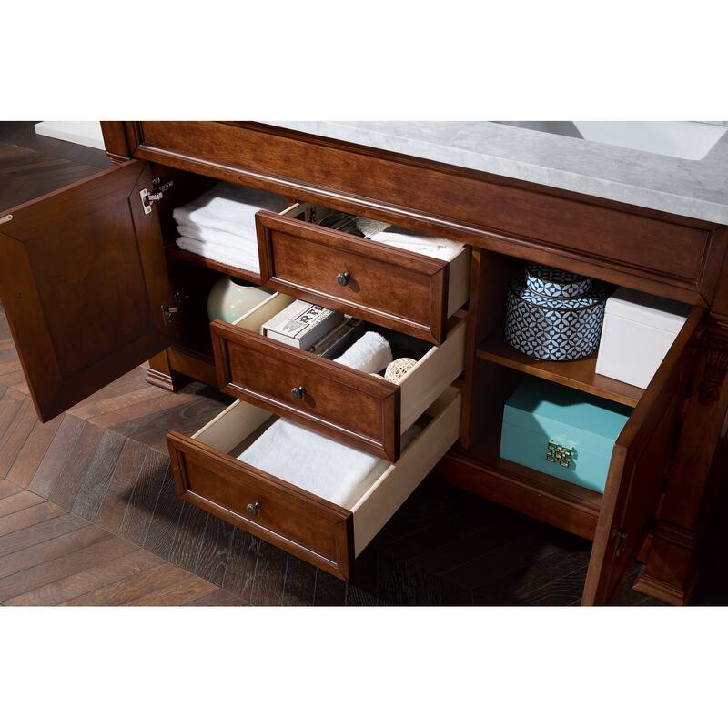 James Martin Vanities Brookfield 60" Double Vanity, Warm Cherry
