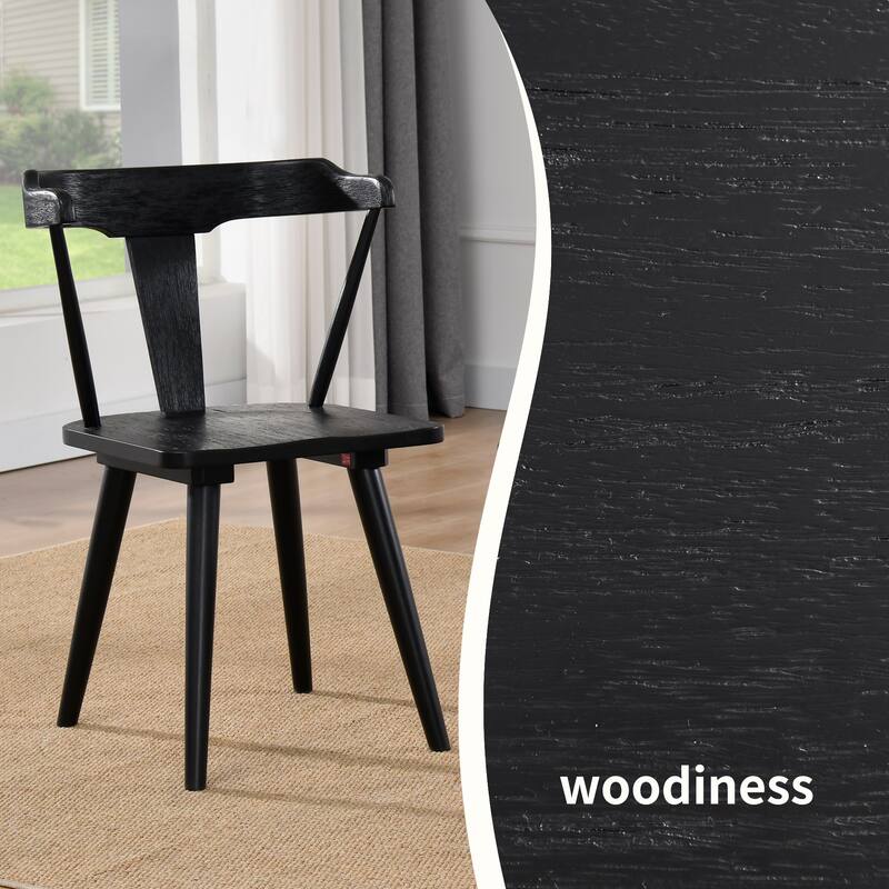 Brushed Solid Oak Wood Dining Chairs