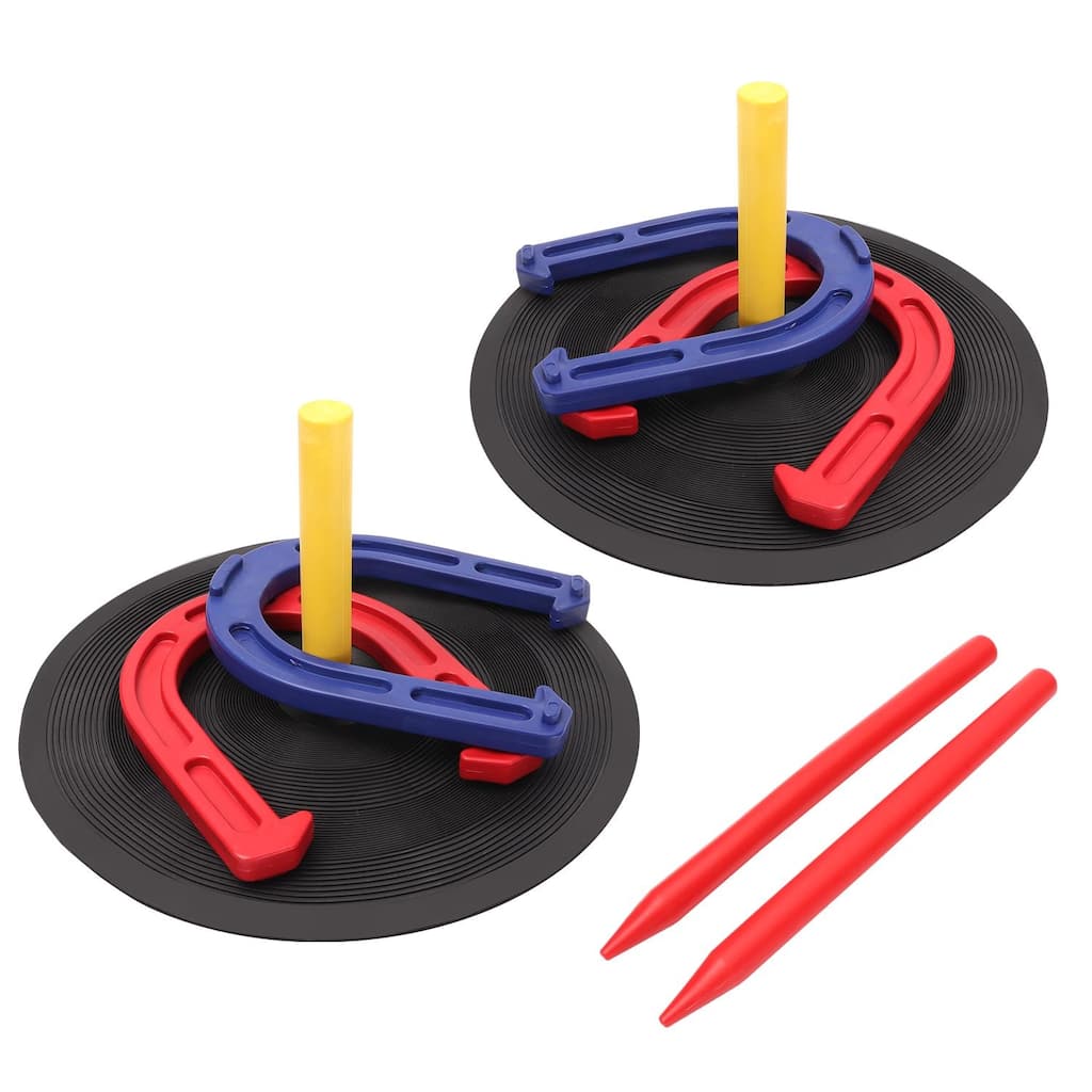 GSE™ Rubber Horseshoe Game Set for Kids & Adults. Horseshoe Throwing Game for Indoor and Outdoor Playing - Rubber Horseshoe Set