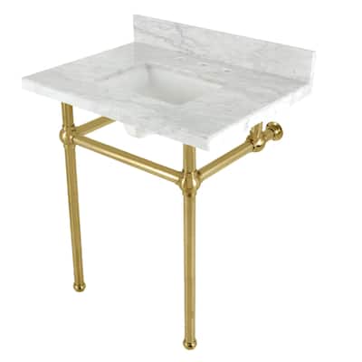 Kingston Brass KVBH3022M8SQ Addington 30" Rectangular Brass, Marble