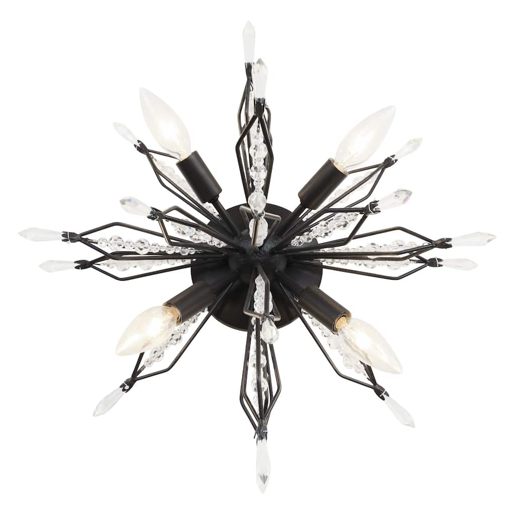 Varaluz Orbital 4-Light Semi-Flush Wall Sconce/Ceiling Light - Carbon