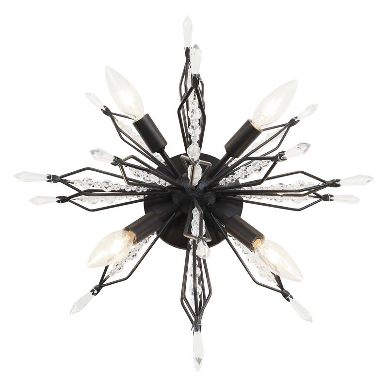Varaluz Orbital 4-Light Semi-Flush Wall Sconce/Ceiling Light - Carbon - Black
