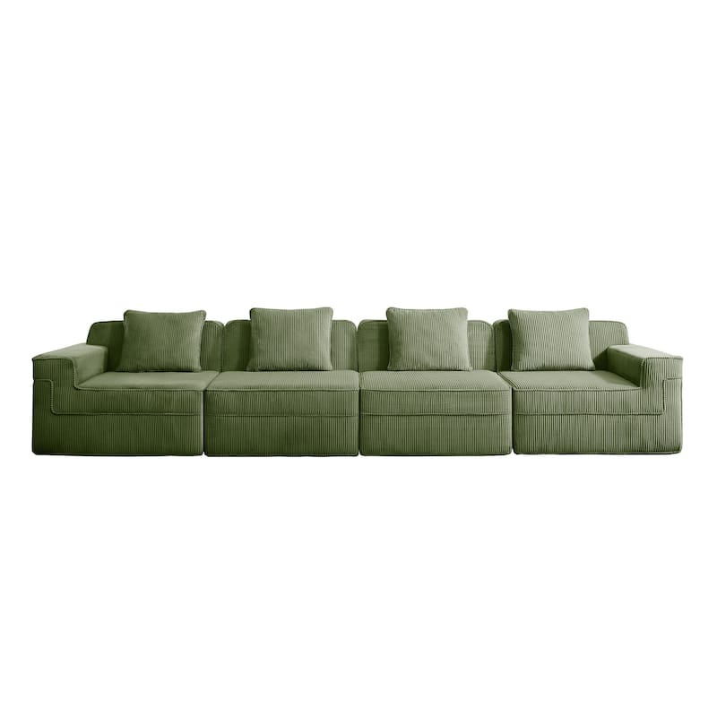GDFStudio - Modular 4-Seater 153.5" Corduroy Boneless Cloud Sofa