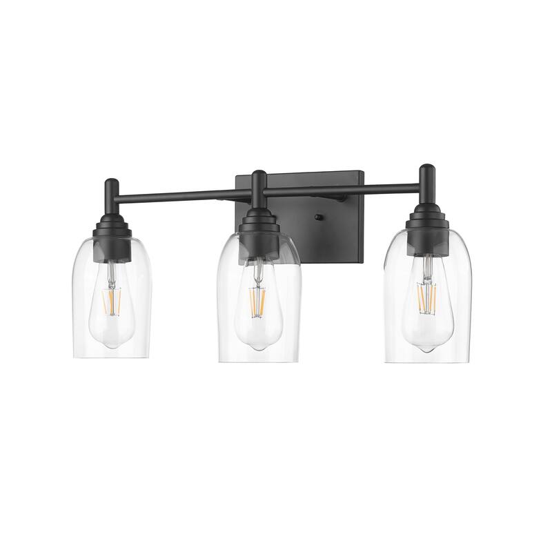 Millennium Lighting Arlett 3 Light Vanity fixture in Multiple Finishes with Clear Glass Shades