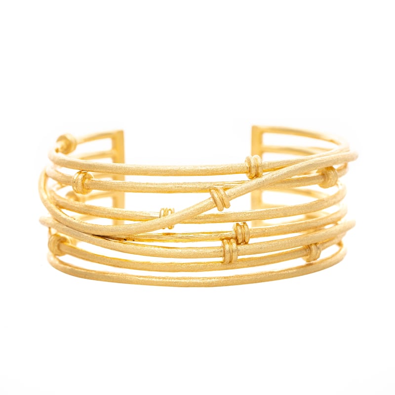Satin Mini Mina Knotted Cuff Bracelet - Gold