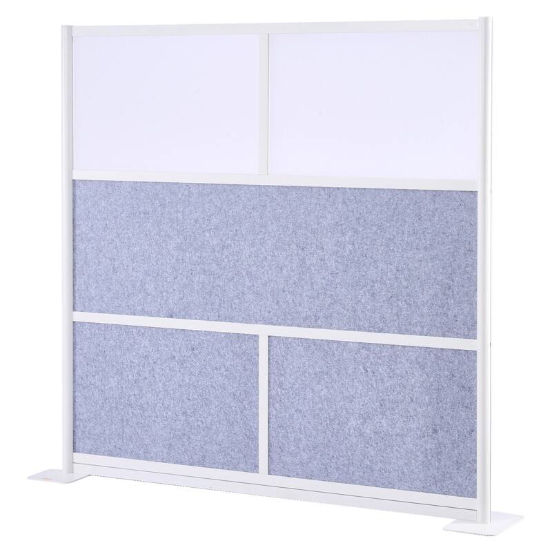 Office Divider Privacy Panel 70"x70" with Frosted Windows - 70 x 11.8 x 70 in
